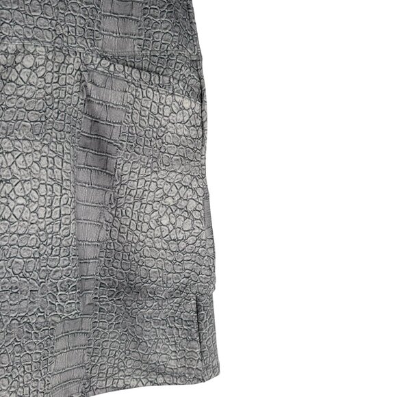 Lucky In Love Tennis Skort Skirt Large Gray Snake Crocodile Print SS-2061 - Picture 4 of 10